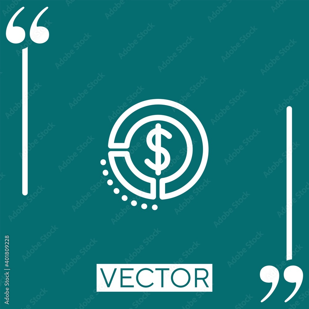Poster return of investment vector icon linear icon. editable stroke line
