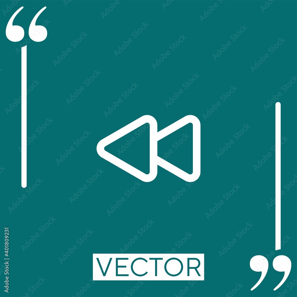 Poster rewind double arrows outline vector icon linear icon. editable stroke line