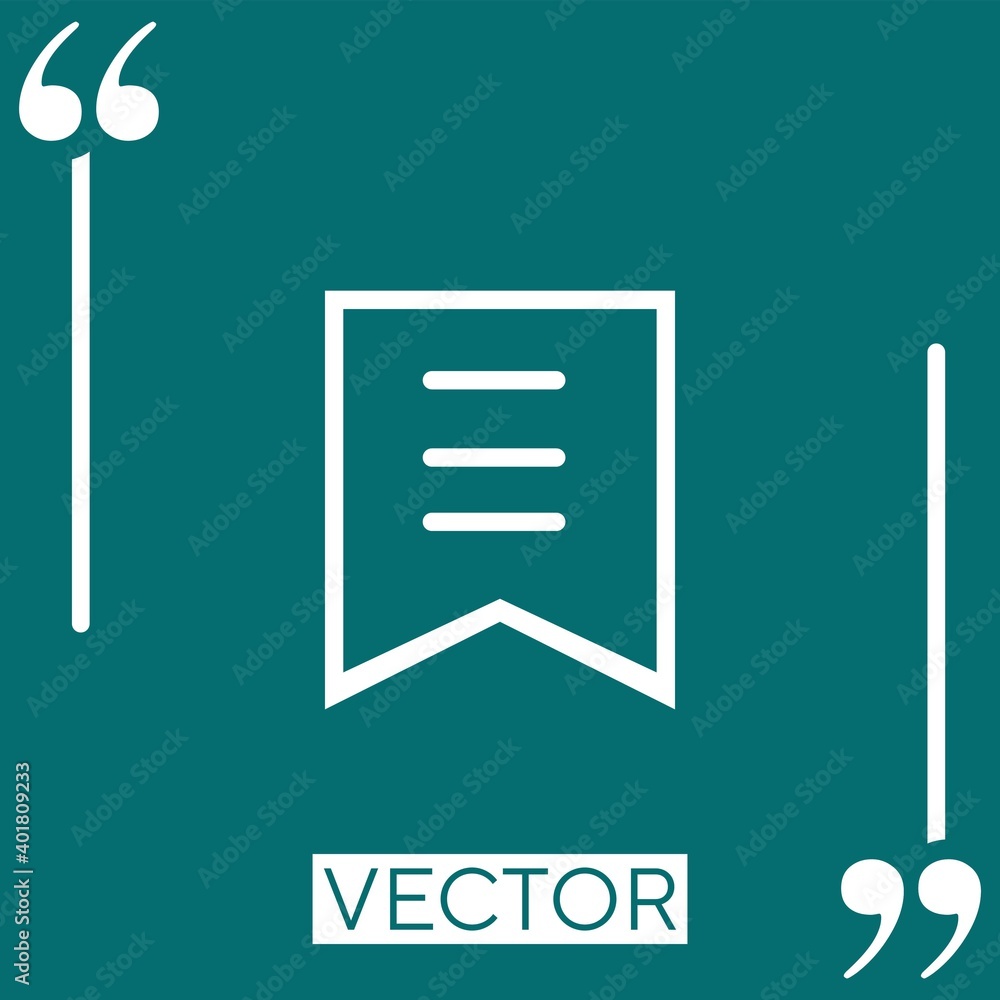 Poster ribbon mark vector icon linear icon. editable stroke line