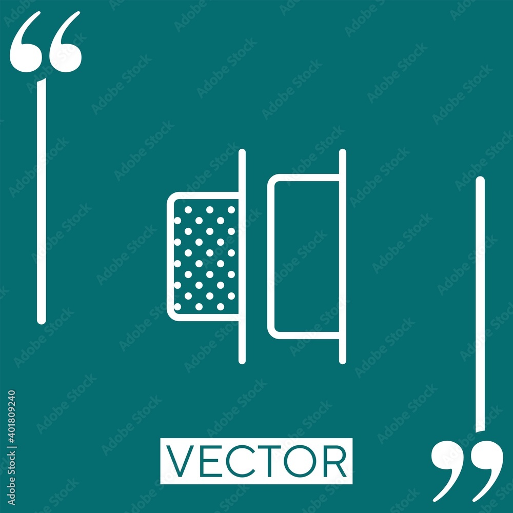 Aufkleber right alignment vector icon linear icon. editable stroke line