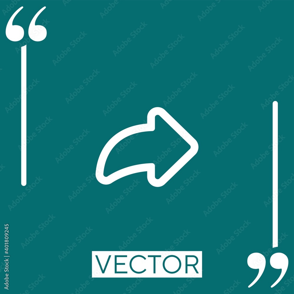 Poster right arrow outline vector icon linear icon. editable stroke line