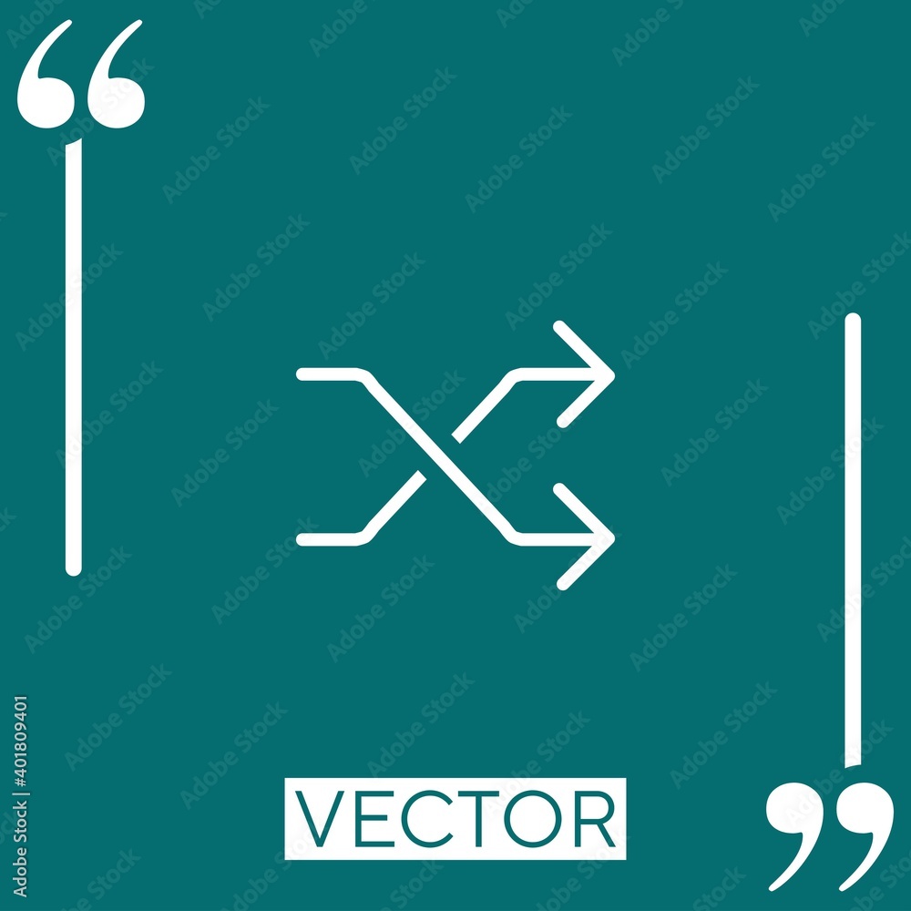 Poster shuffle arrows vector icon linear icon. editable stroke line