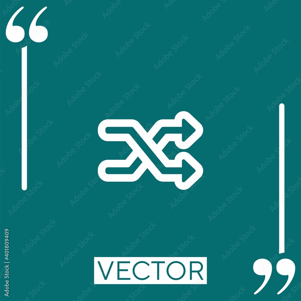 Poster shuffle crossing arrows outline vector icon linear icon. editable stroke line