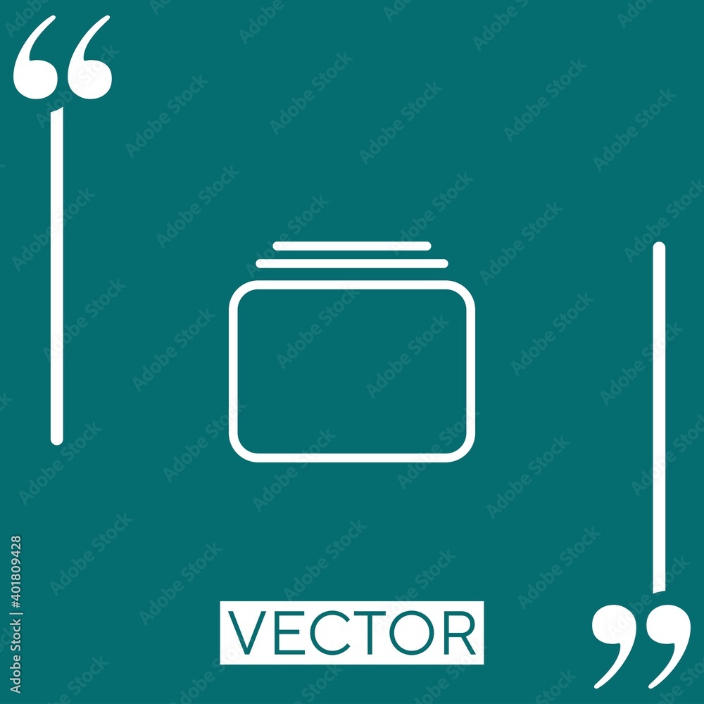Poster small rectangle with two horizontal lines on top vector icon linear icon. editable stroke line