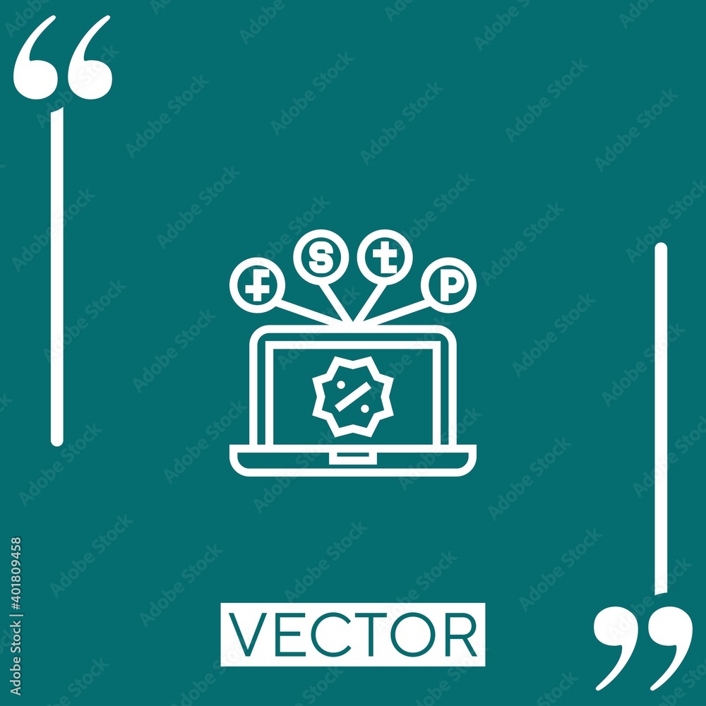 Poster social network vector icon linear icon. editable stroke line