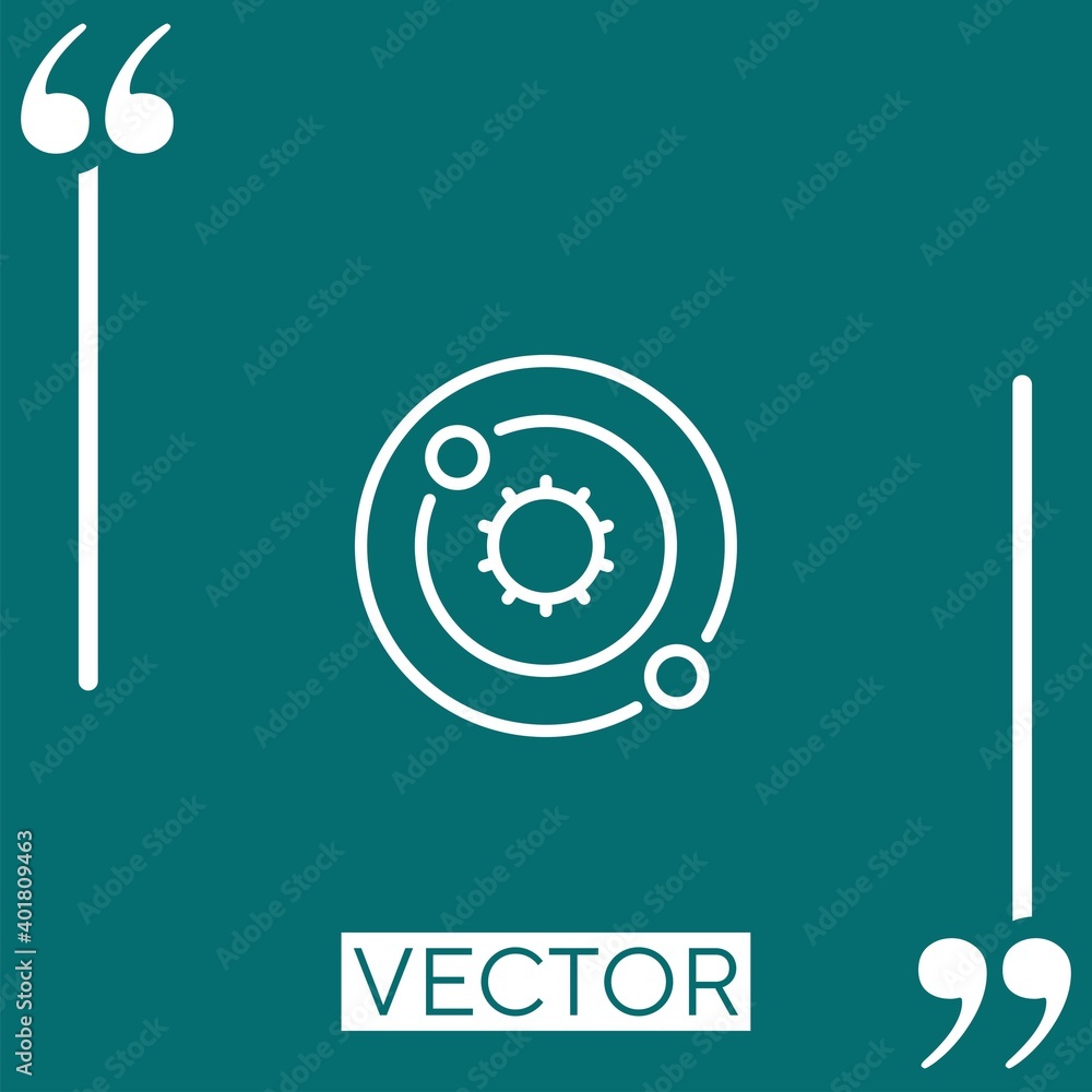 Aufkleber solar system vector icon linear icon. editable stroke line