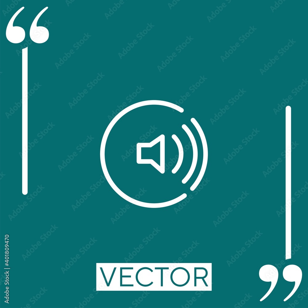 Poster sound symbol vector icon linear icon. editable stroke line