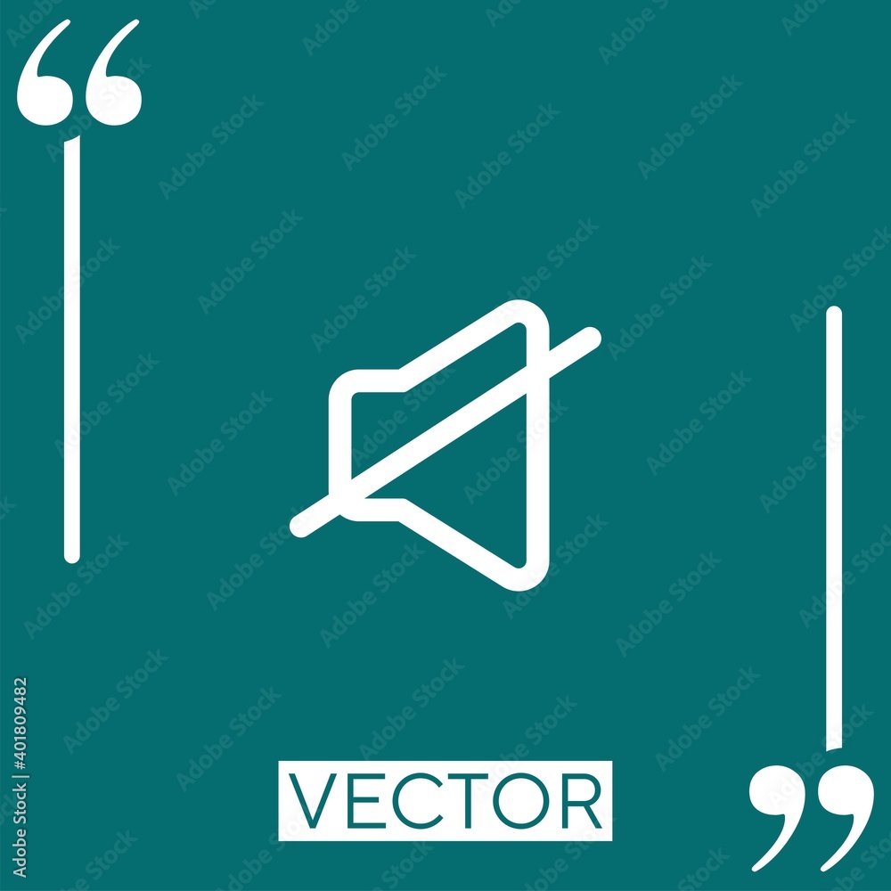 Poster speaker mute audio outlined interface tool vector icon linear icon. editable stroke line