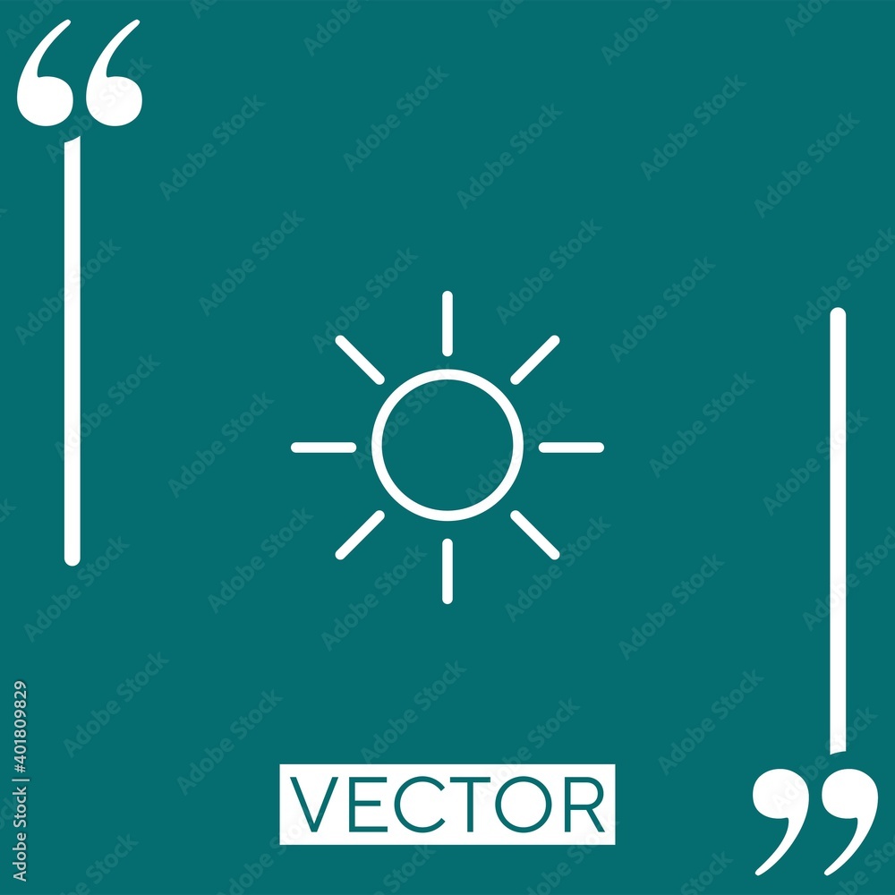 Poster sun beams vector icon linear icon. editable stroke line