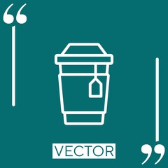 tea cup vector icon Linear icon. Editable stroke line