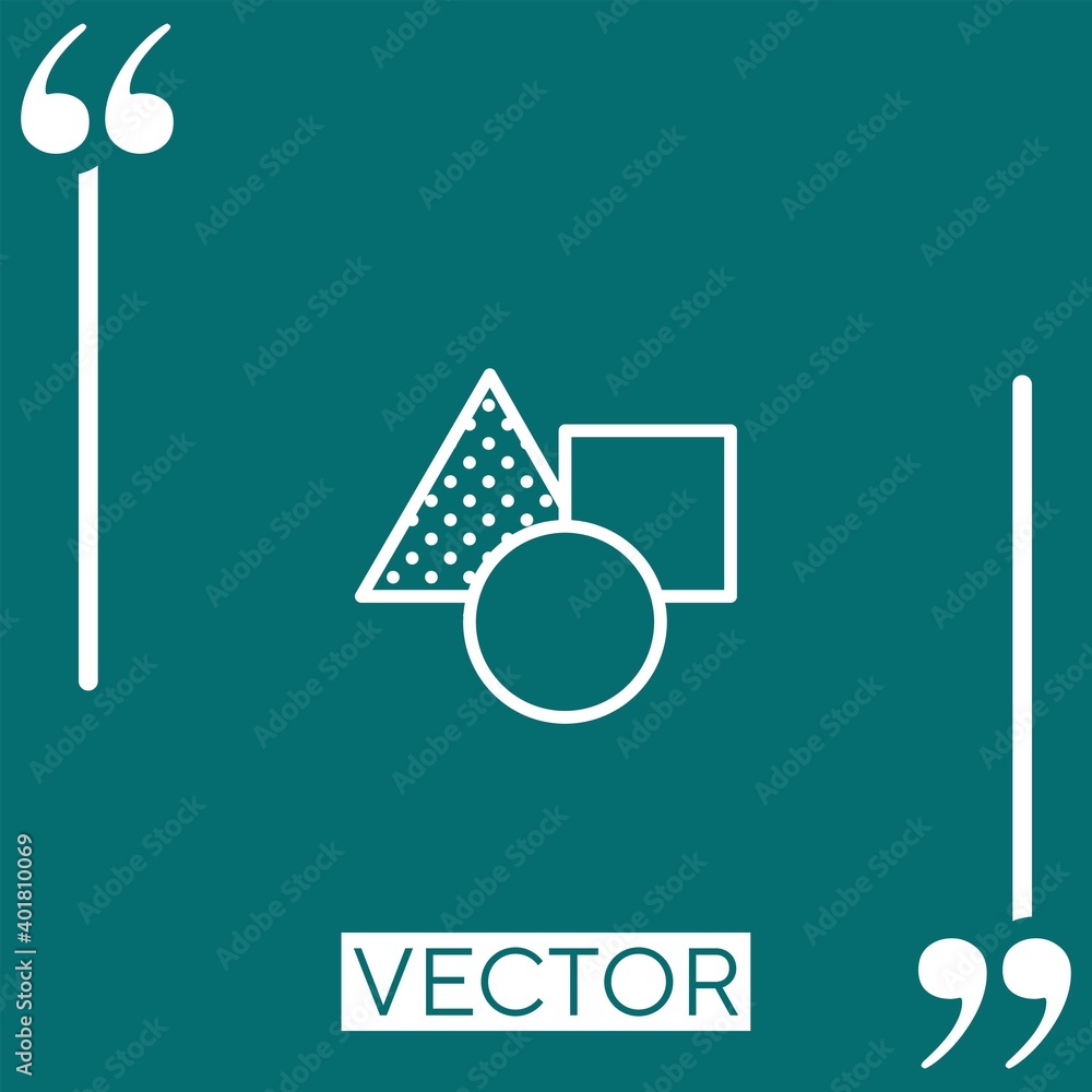 Poster triangle vector icon linear icon. editable stroke line