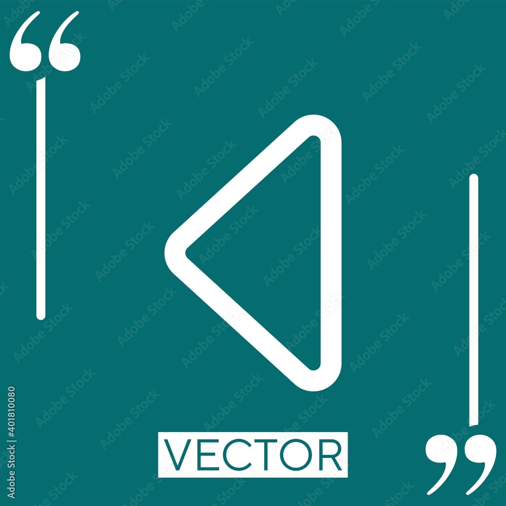 Poster triangle left arrow outline vector icon linear icon. editable stroke line