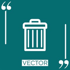 trash vector icon Linear icon. Editable stroke line