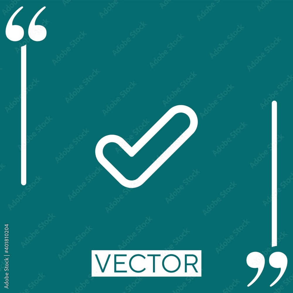 Poster verifying mark outline vector icon linear icon. editable stroke line