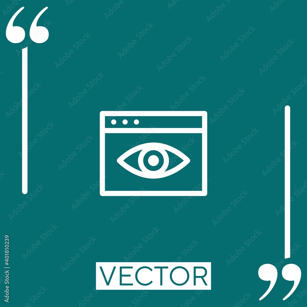 Poster visual design vector icon linear icon. editable stroke line