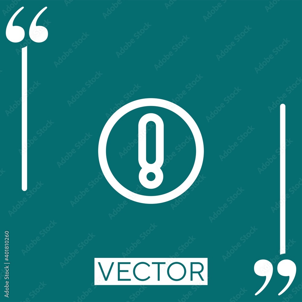 Poster warning exclamation circle outline vector icon linear icon. editable stroke line