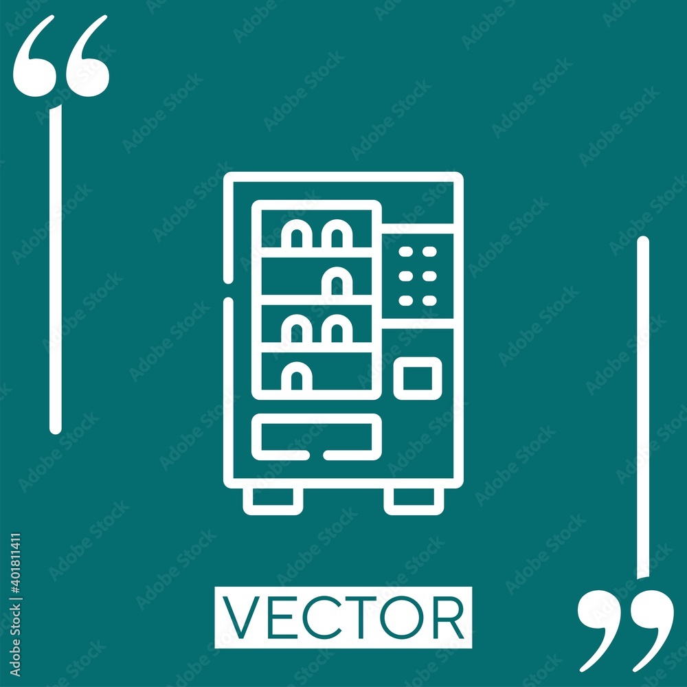 Poster vending machine vector icon linear icon. editable stroke line