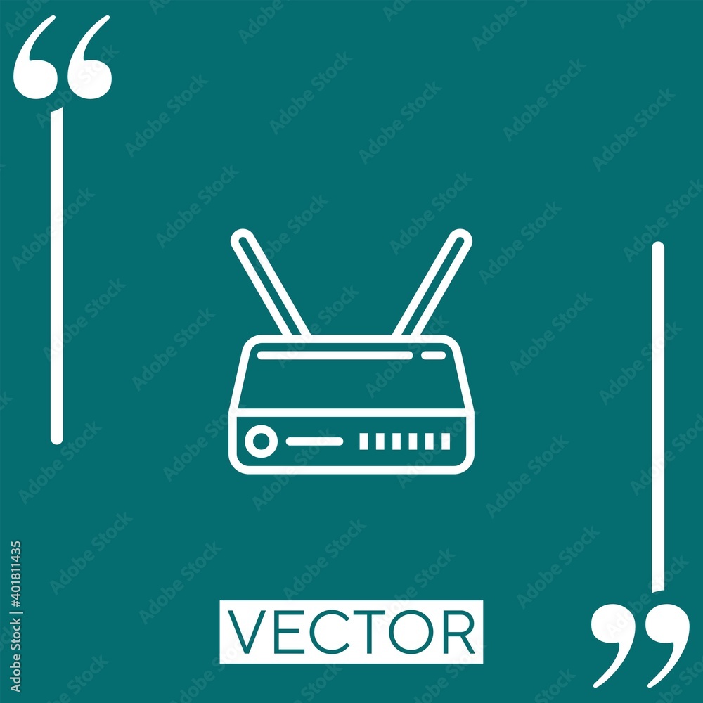 Poster wifi router vector icon linear icon. editable stroke line