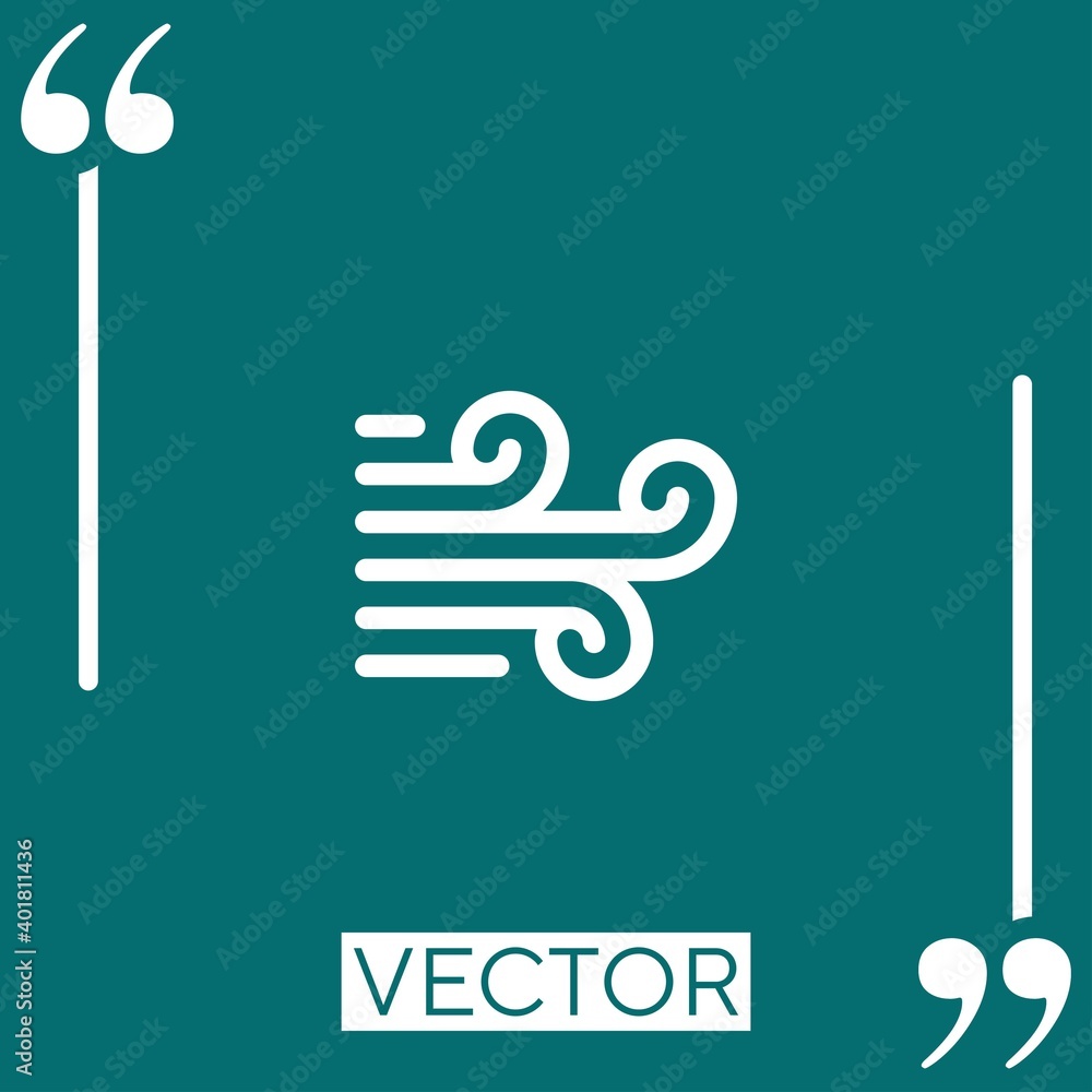 Poster wind vector icon linear icon. editable stroke line