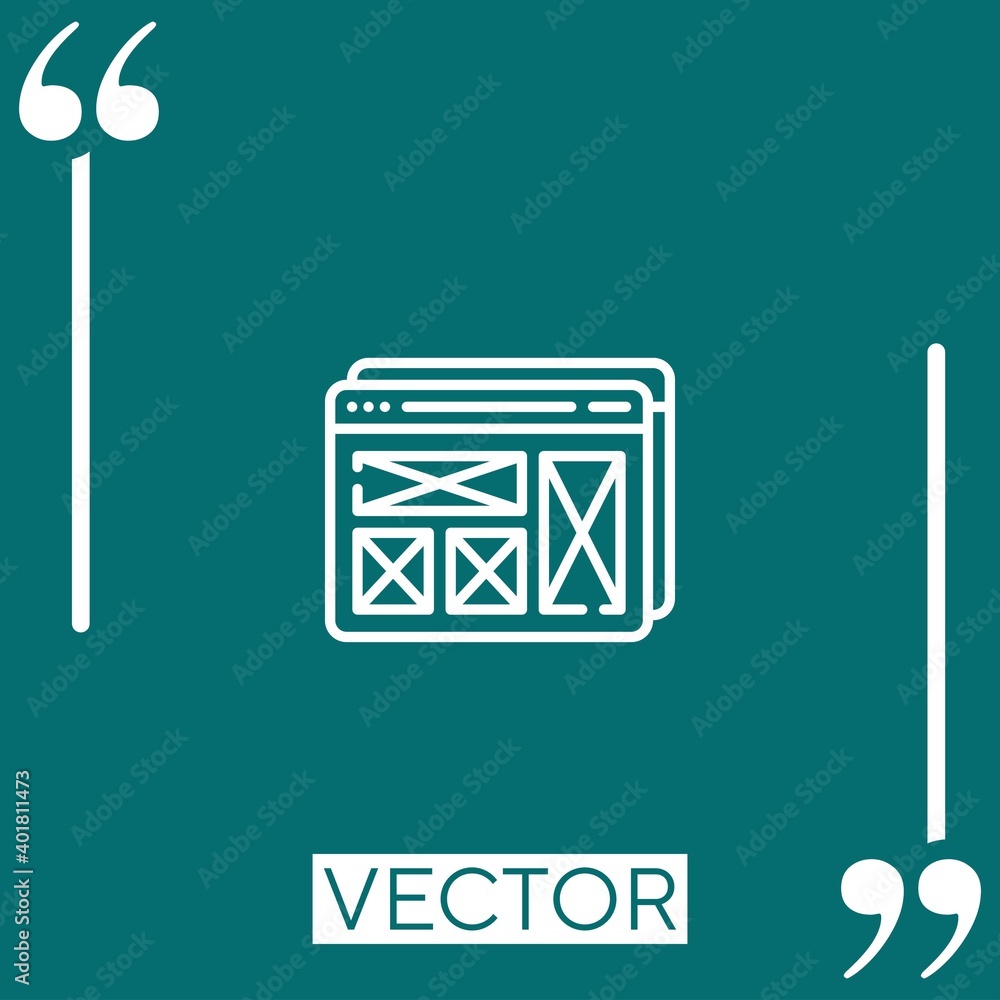 Poster browser vector icon linear icon. editable stroke line