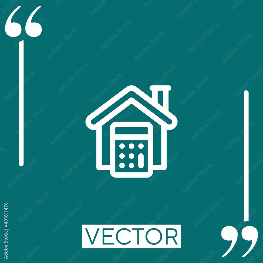 Poster calculator vector icon linear icon. editable stroke line