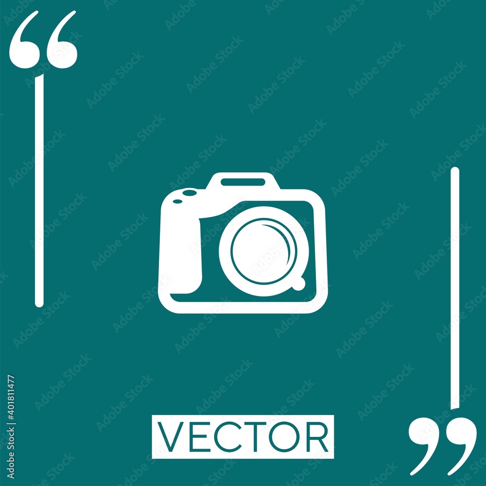 Poster camera vector icon linear icon. editable stroke line