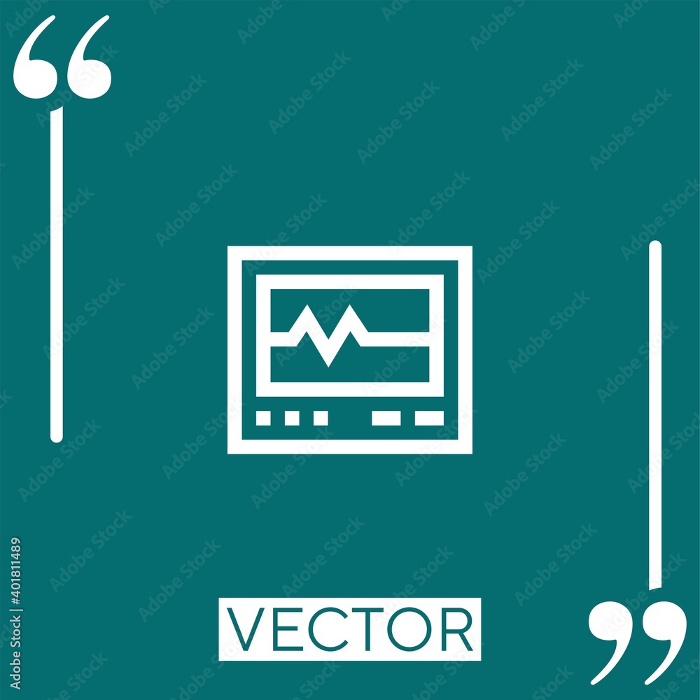 Poster cardiogram vector icon linear icon. editable stroke line