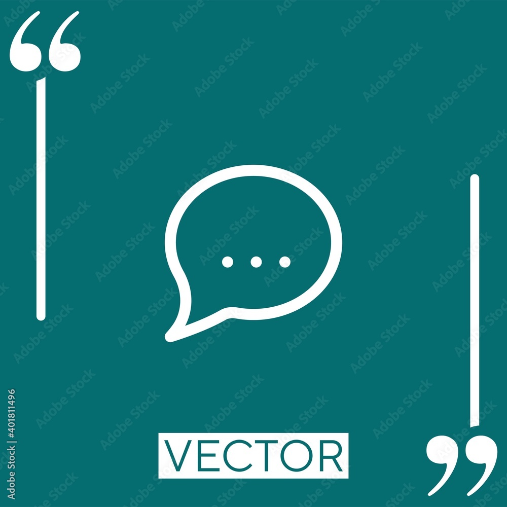 Poster chat bubble vector icon linear icon. editable stroke line