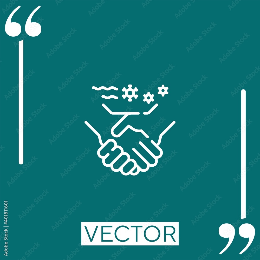 Poster handshake vector icon linear icon. editable stroke line