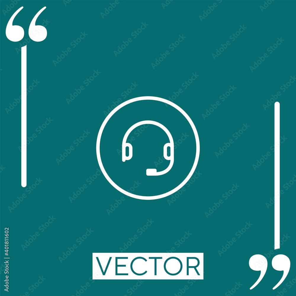 Poster headset vector icon linear icon. editable stroke line