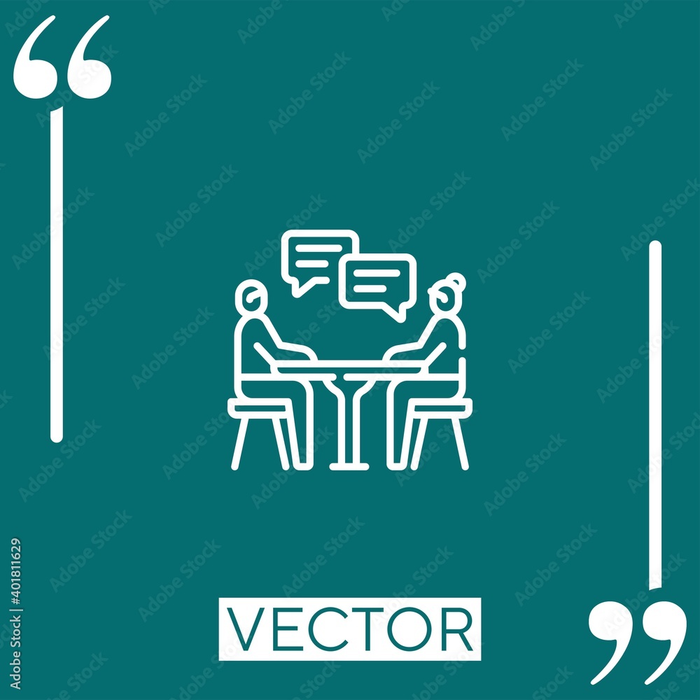 Poster interview vector icon linear icon. editable stroke line