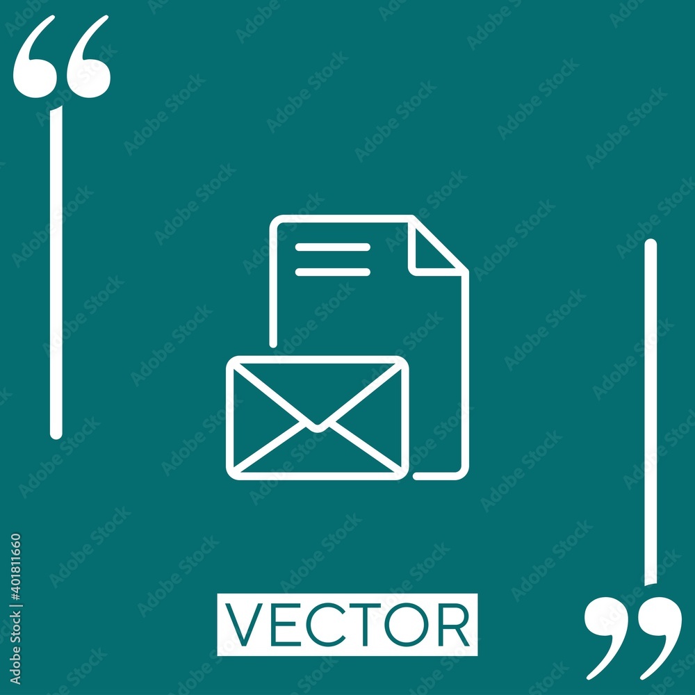 Poster mail vector icon linear icon. editable stroke line