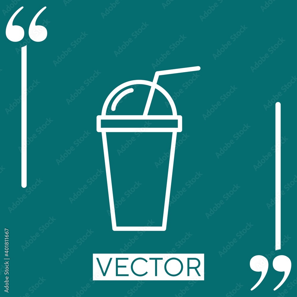 Poster milkshake vector icon linear icon. editable stroke line