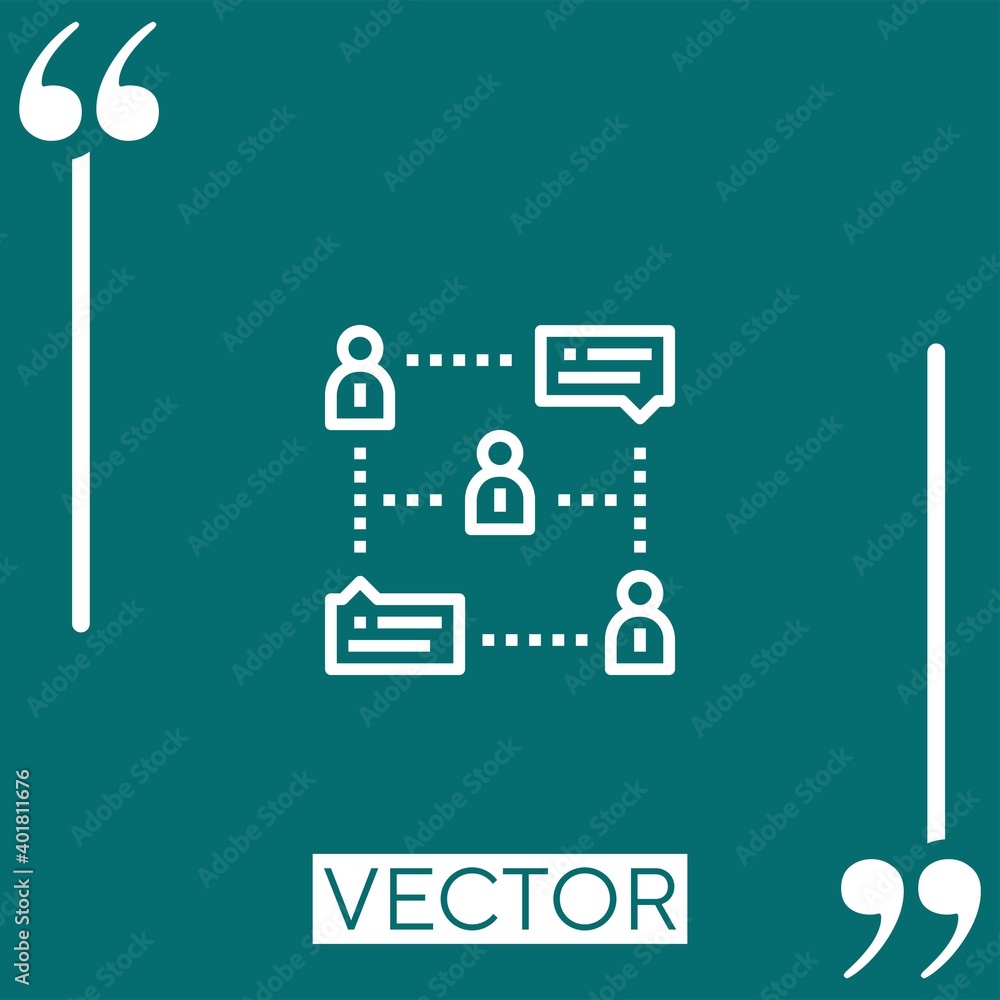 Poster network vector icon linear icon. editable stroke line