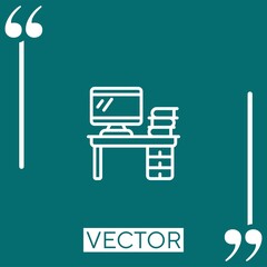 office vector icon Linear icon. Editable stroke line