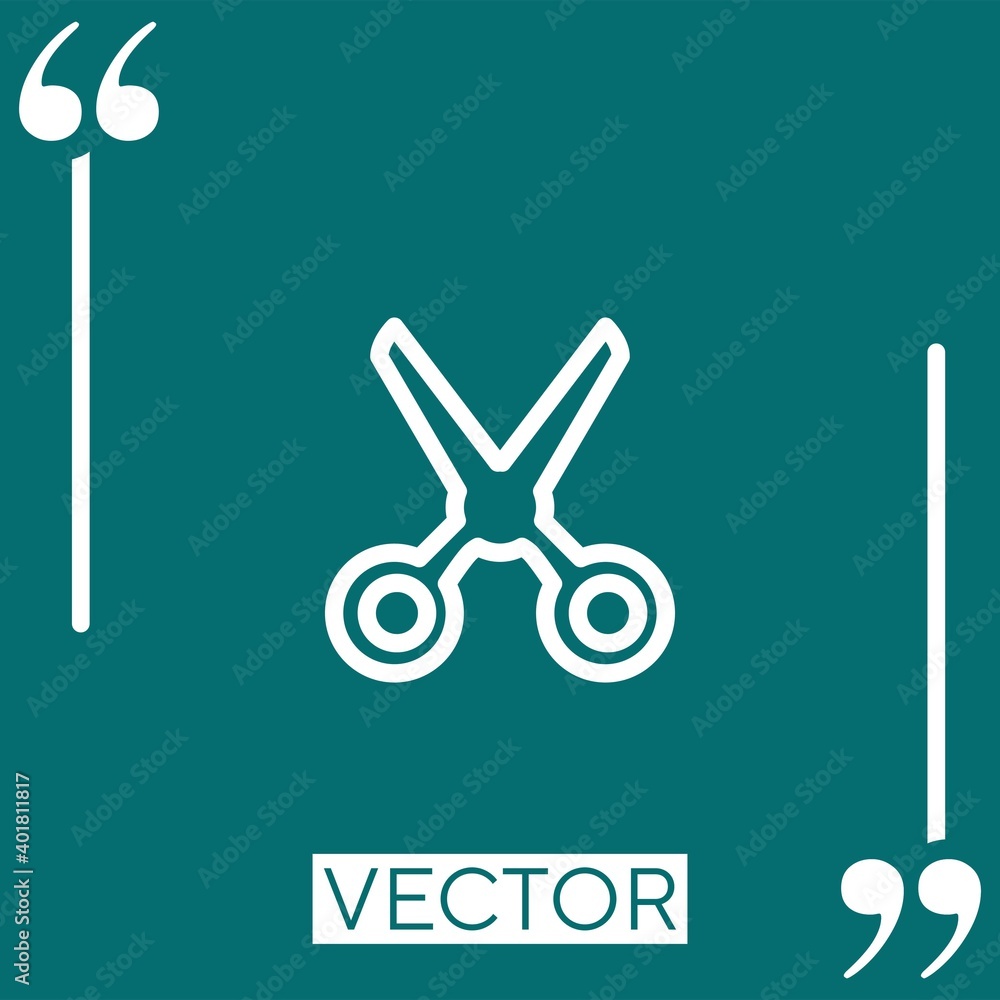 Poster scissors vector icon linear icon. editable stroke line