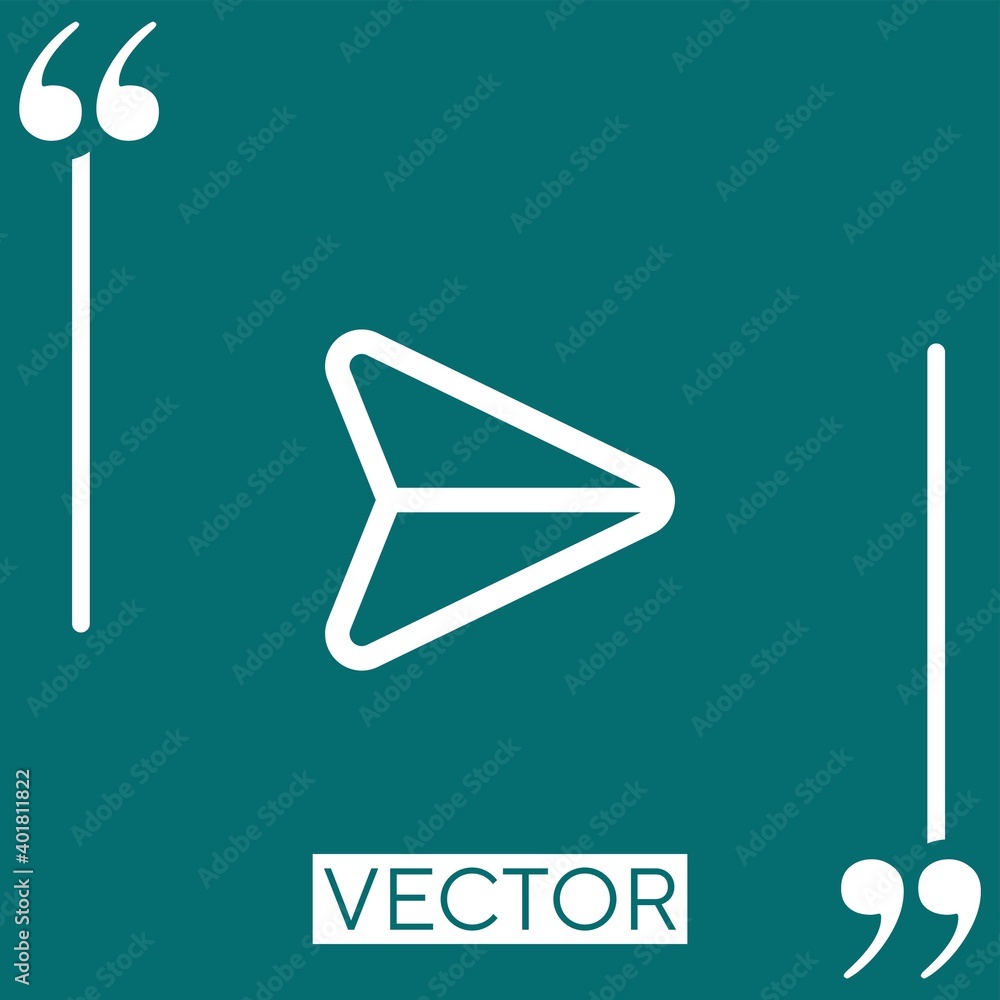 Poster send vector icon linear icon. editable stroked line