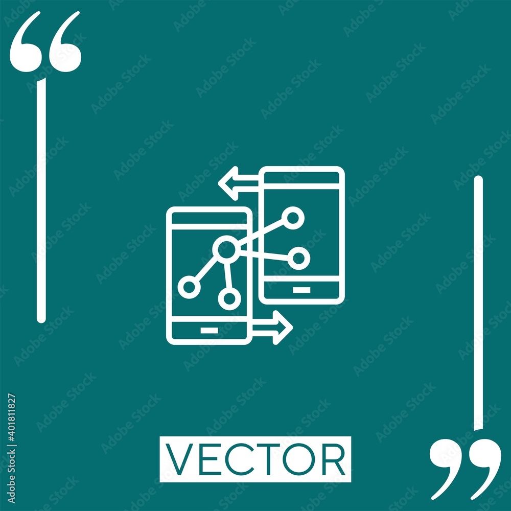 Poster sharing vector icon linear icon. editable stroke line