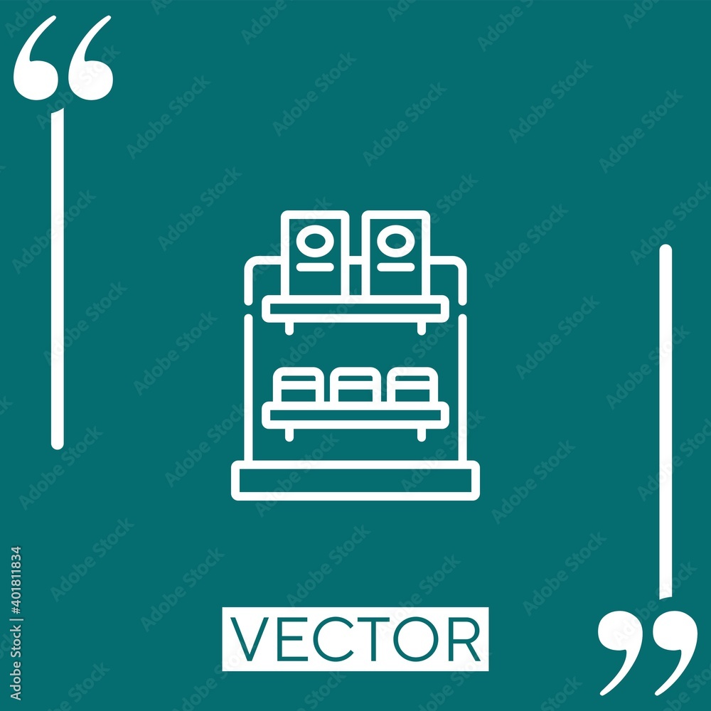 Poster shelf vector icon linear icon. editable stroked line