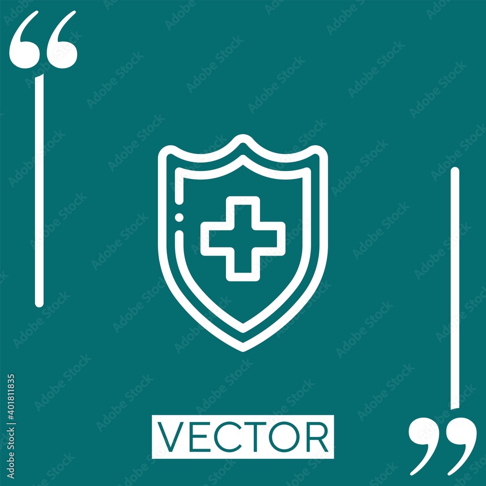 Poster shield vector icon linear icon. editable stroked line