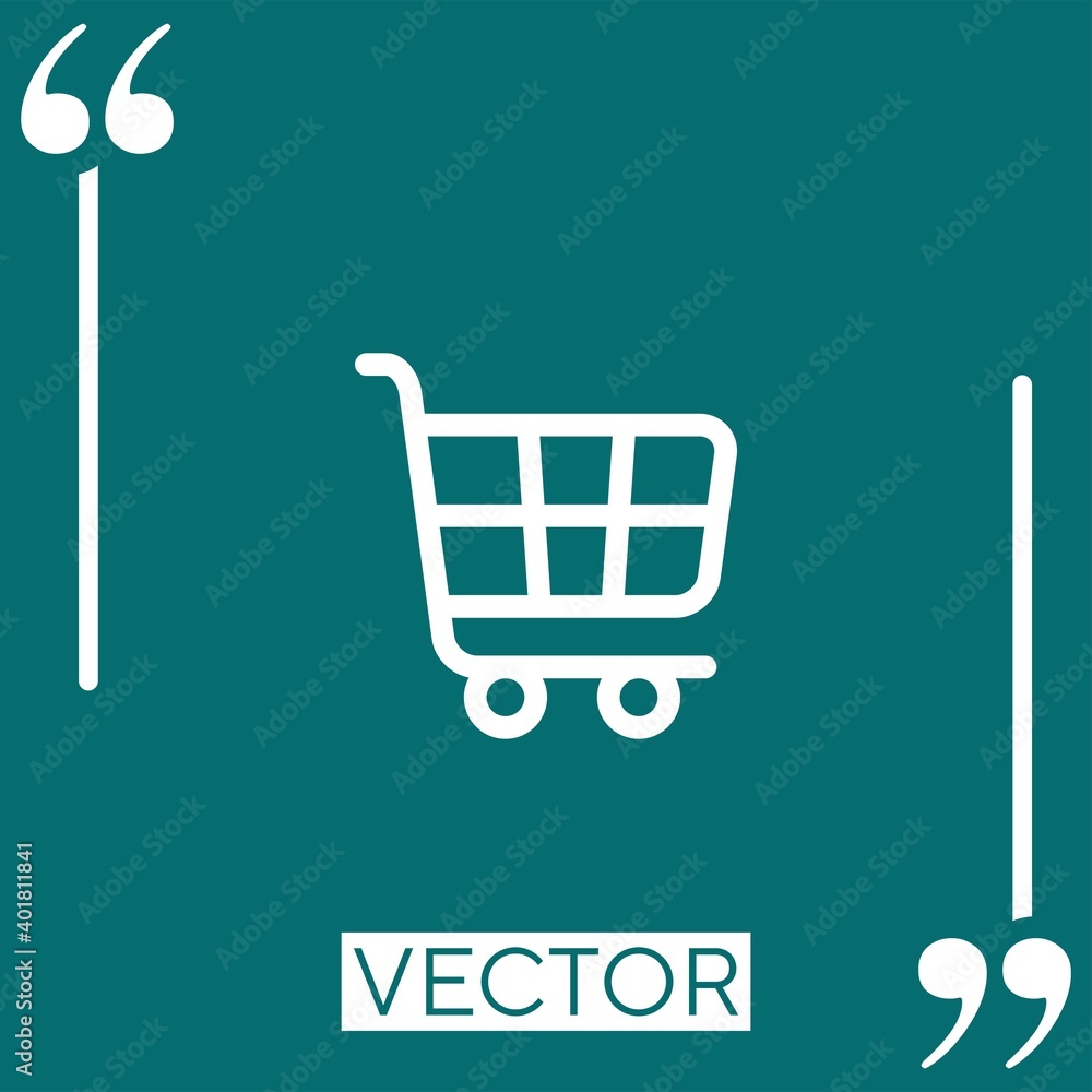 Poster shopping cart vector icon linear icon. editable stroked line