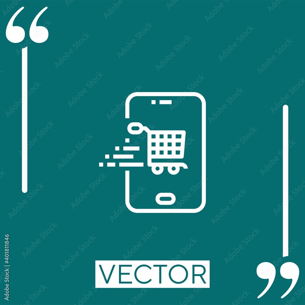 Poster shopping vector icon linear icon. editable stroked line