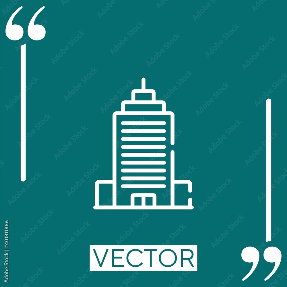Poster skyscraper vector icon linear icon. editable stroke line
