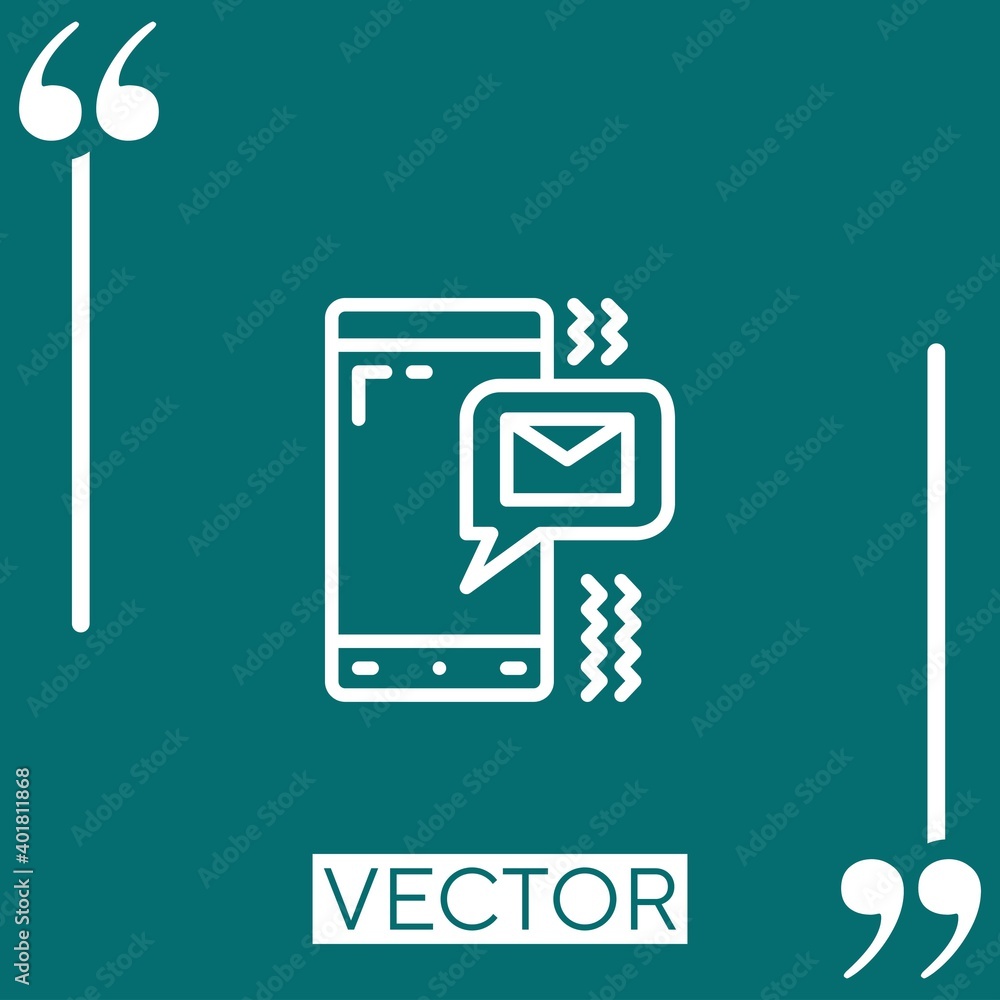 Poster smartphone vector icon linear icon. editable stroke line