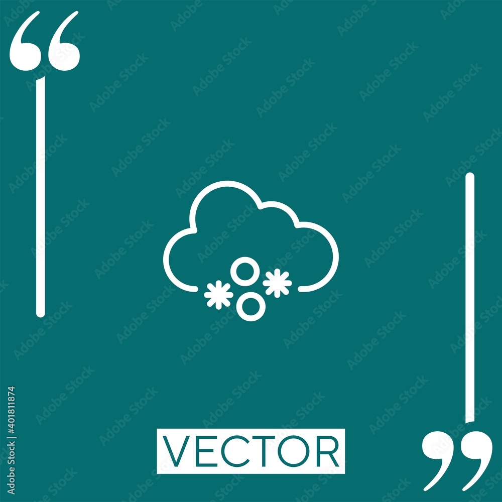Poster snowy vector icon linear icon. editable stroked line