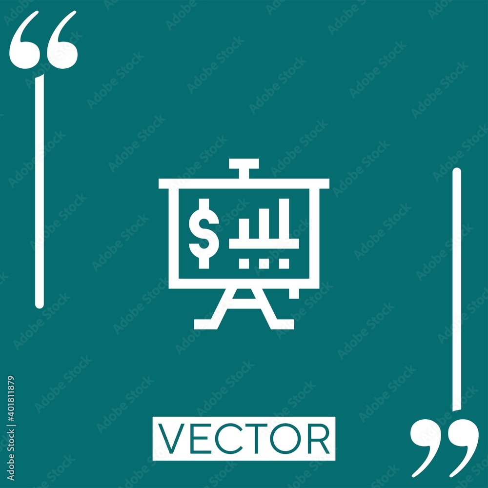 Poster statistics vector icon linear icon. editable stroked line