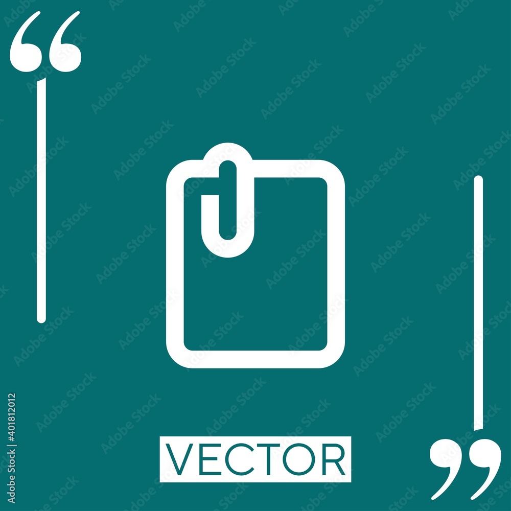 Poster attached vector icon linear icon. editable stroked line