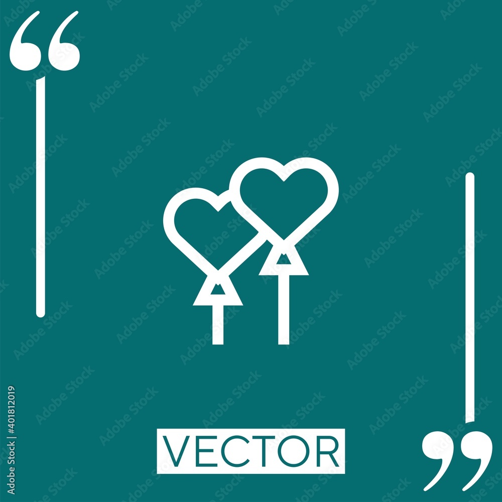 Poster balloons vector icon linear icon. editable stroked line