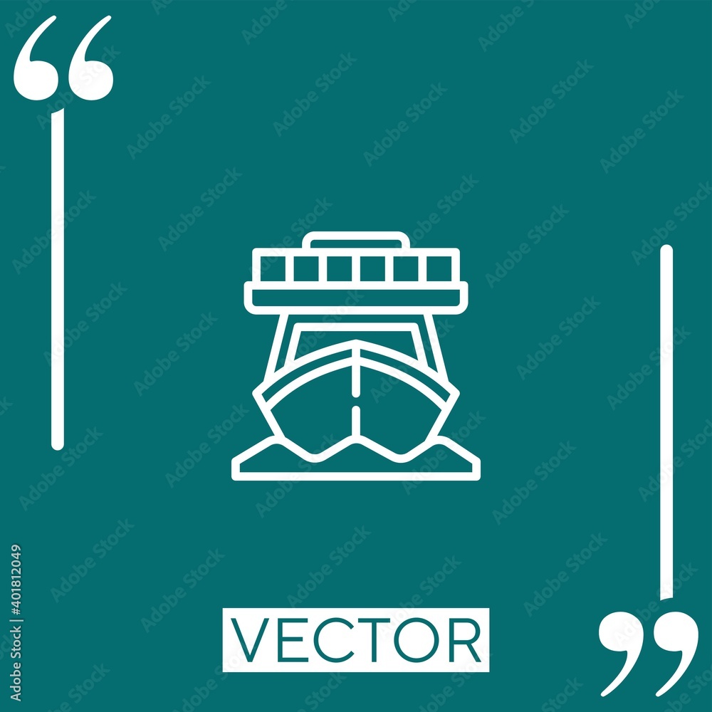 Poster boat vector icon linear icon. editable stroked line
