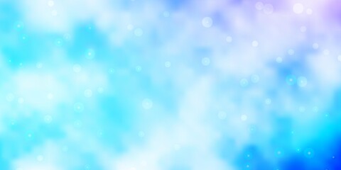 Light Pink, Blue vector background with small and big stars.